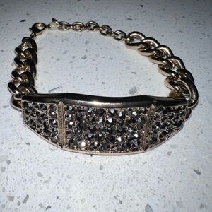 mark Avon Gold Chain Bracelet with Brown Accents